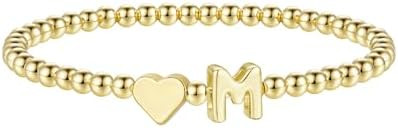 M MOOHAM Stocking Stuffers for Teen Girls Women - Dainty Gold Initial Beaded Bracelets for Women ... | Amazon (US)