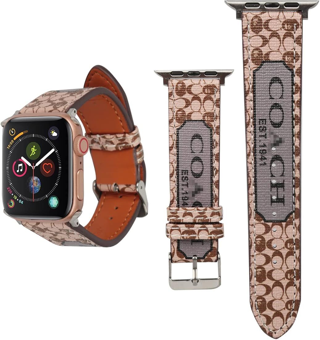 Luxury Designer Watch Bands Compatible with Apple Watch for Women Men, Leather Vintage Replacemen... | Amazon (US)