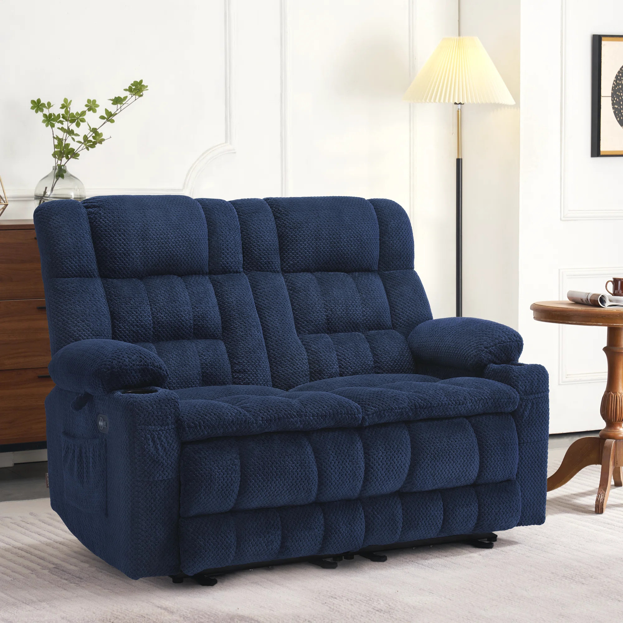 Latitude Run Power Loveseat Recliner, Electric Reclining Loveseat Sofa with Heat and Vibration | Wayfair North America
