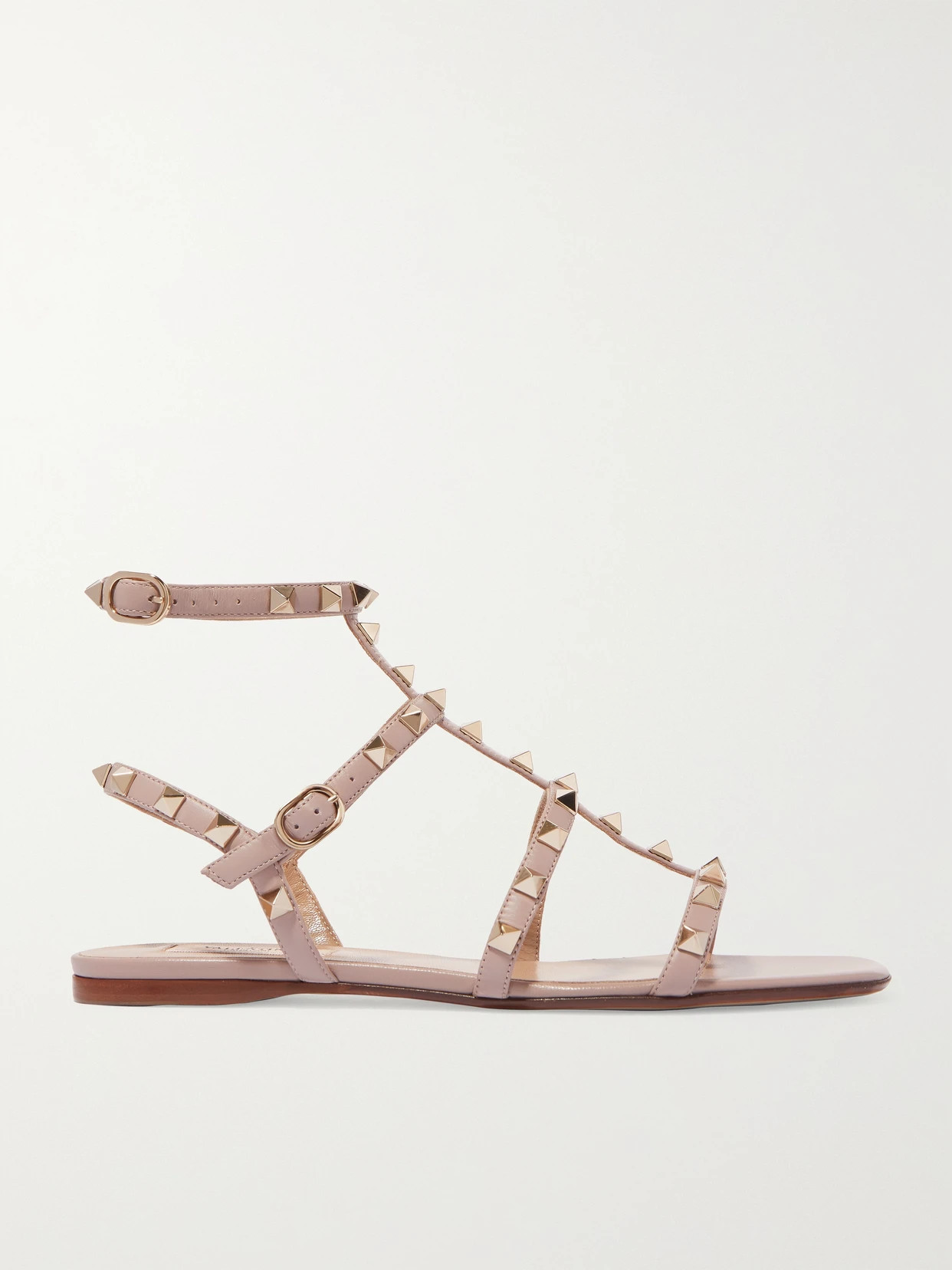 Valentino Garavani - Rockstud Leather Sandals - Pink | NET-A-PORTER (US)