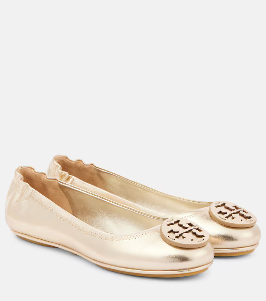 Tory Burch Minnie metallic leather ballet flats | Mytheresa (US/CA)