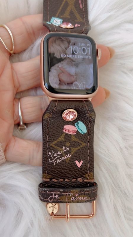 Use code JANUARY10 for 20% off today only!! This Bon Voyage Paris themed watch band is so adorable!  Would make a great gift for her. Upcycled LV Louis Vuitton watch band, Apple Watch band

#LTKCyberWeek #LTKGiftGuide #LTKVideo