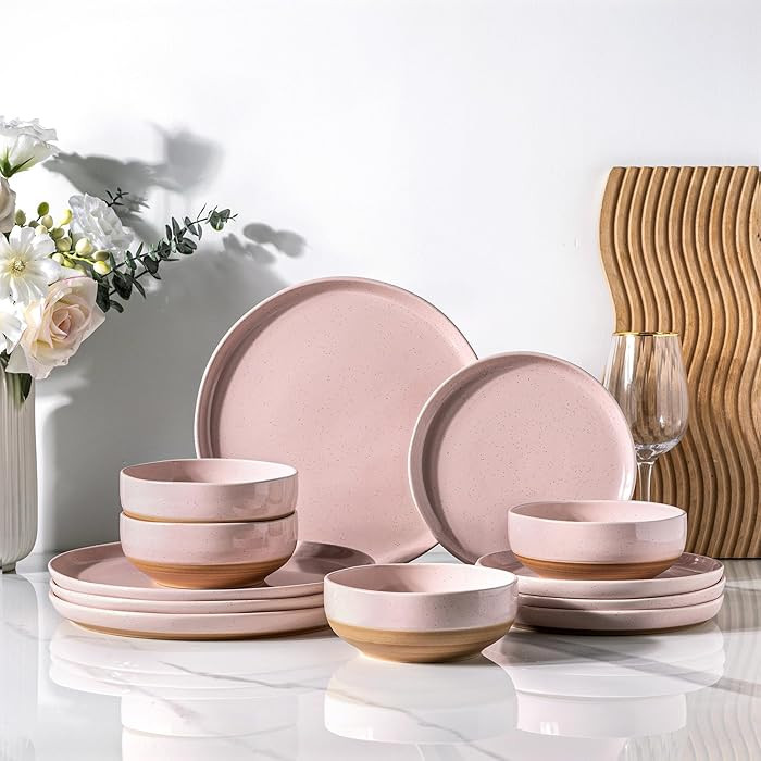 WHAT’S IN THE BOX: These series 12-piece dinnerware set includes 4Pcs 10.5” Dinner Plates, 4P... | Amazon (US)