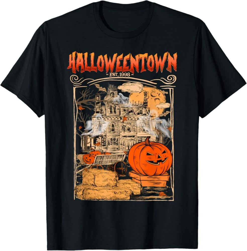 Funny Halloween Pumpkin Town Ghost Friends Family Series T-Shirt | Amazon (US)