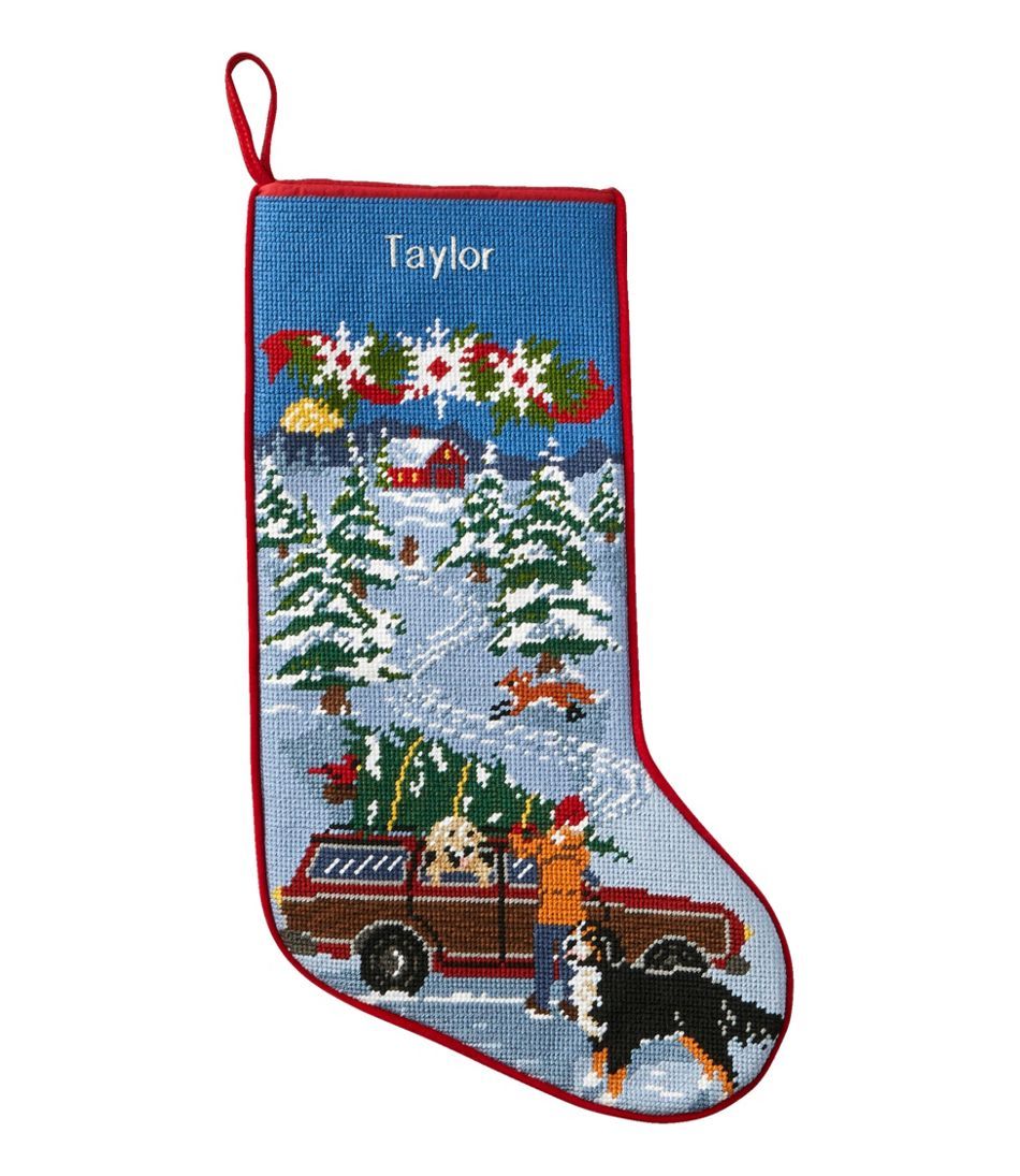 Christmas Needlepoint Stocking, Cotton | L.L. Bean