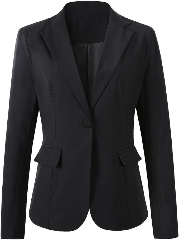 Beninos Womens One Button Blazer Lightweight Office Work Suit Jacket | Amazon (US)