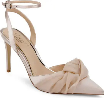 Jewel Badgley Mischka Federica Ankle Strap Pointed Toe Pump (Women) | Nordstrom | Nordstrom