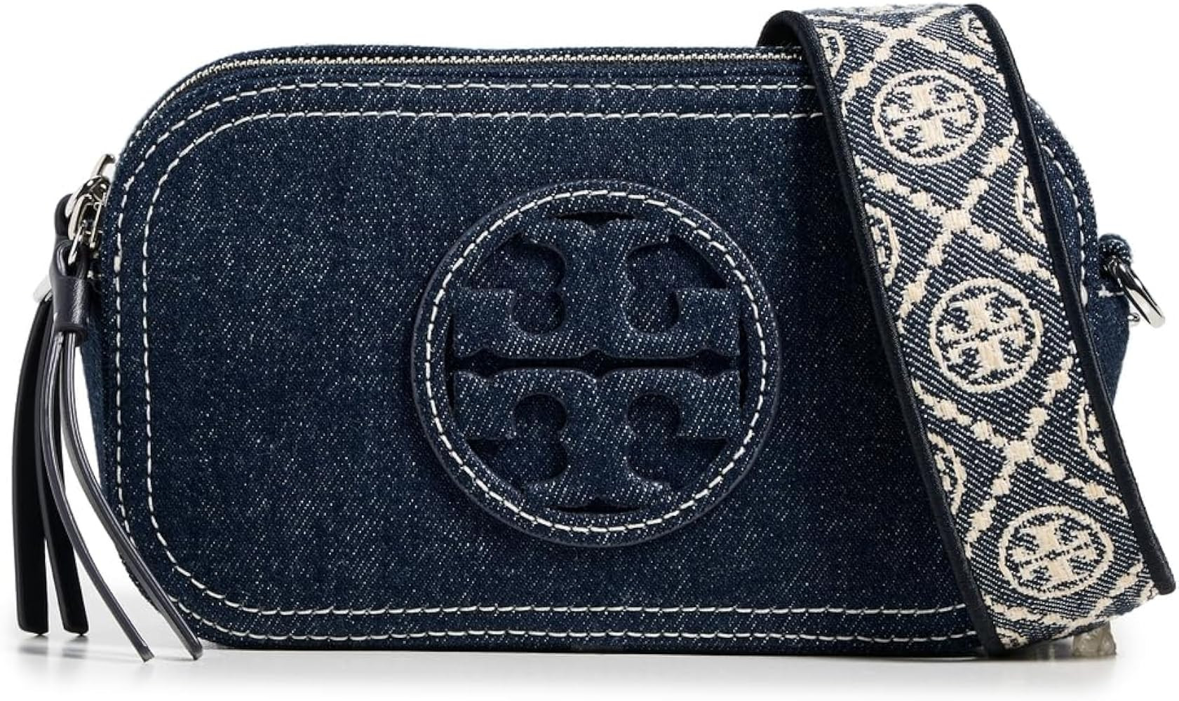 Tory Burch Women's Miller Denim Mini Crossbody Bag, Royal Navy, One Size: Handbags: Amazon.com | Amazon (US)
