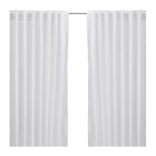 Ikea Thin Curtains, 1 Pair, White | Amazon (US)