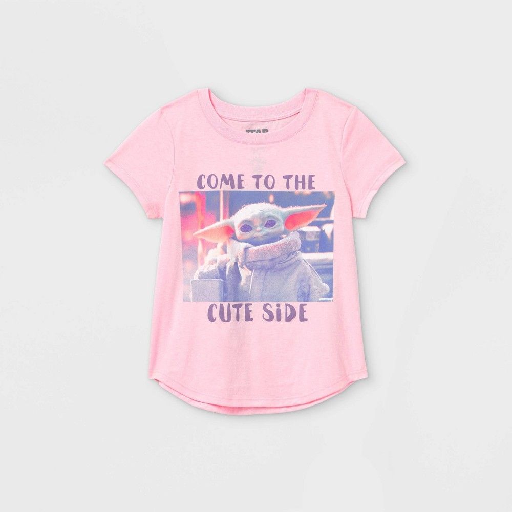 Girls' Star Wars Come To The Cute Side Short Sleeve Graphic T-Shirt - Pink S | Target