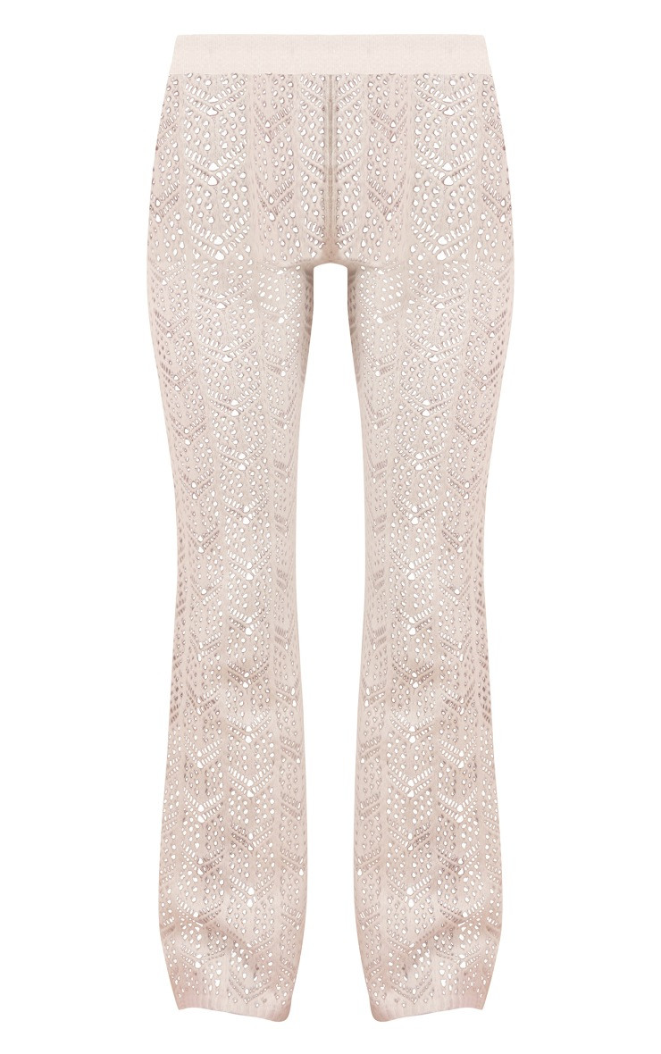 White Open Knit Pants | Knitwear | PrettyLittleThing US