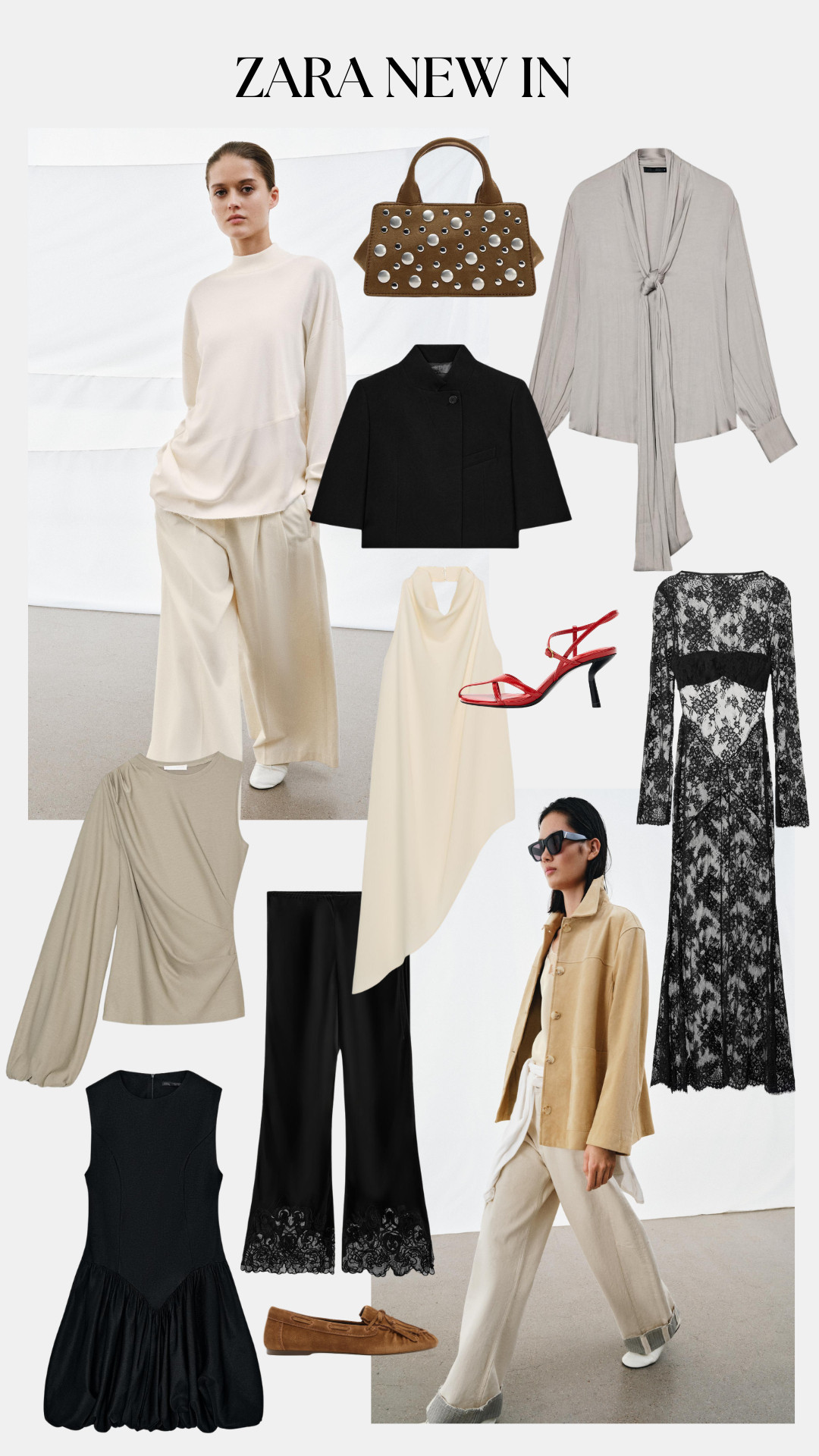 Zara New In Favourites
Tailoring, Asymmetric Hems, Lace Maxi Dress, Black Flair Trousers, Cropped Blazer, Little Black Dress, One Shoulder Top 

 #LTKuk #LTKspring #LTKeurope