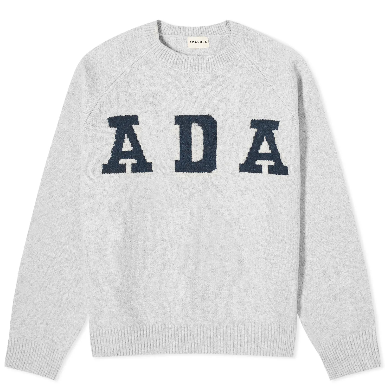 Adanola ADA Oversize Knit Sweater Light Grey Melange & Navy | END. | End Clothing (UK & IE)