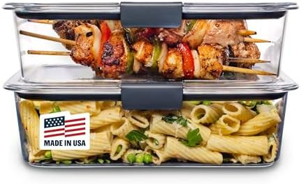 Rubbermaid Brilliance BPA-Free Food Storage Containers with Lids, Airtight Clear Set of 2 (9.6 Cu... | Amazon (US)
