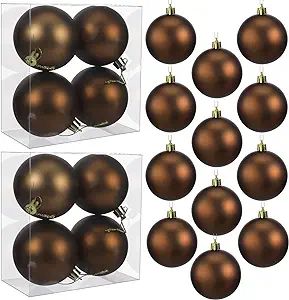 Hungdao 24 Pack Christmas Tree Ornaments Plastic Christmas Ball Ornaments Bronze Christmas Orname... | Amazon (US)