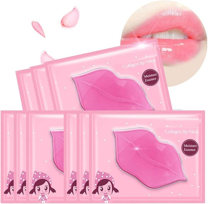 Lip Mask, 30PCS Collagen Crystal Pink Care Gel Pads, Moisturizing Anti-Wrinkle Anti-Aging Firm Hy... | Amazon (US)