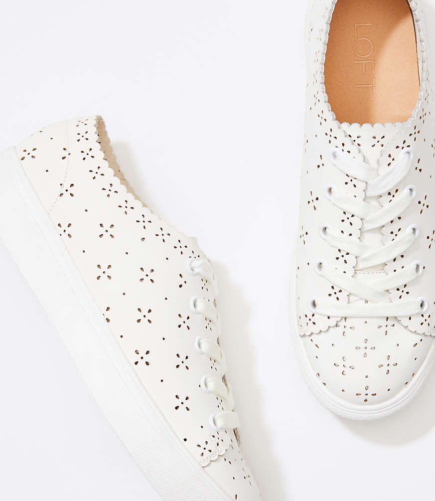 Eyelet Lace Up Sneakers | LOFT
