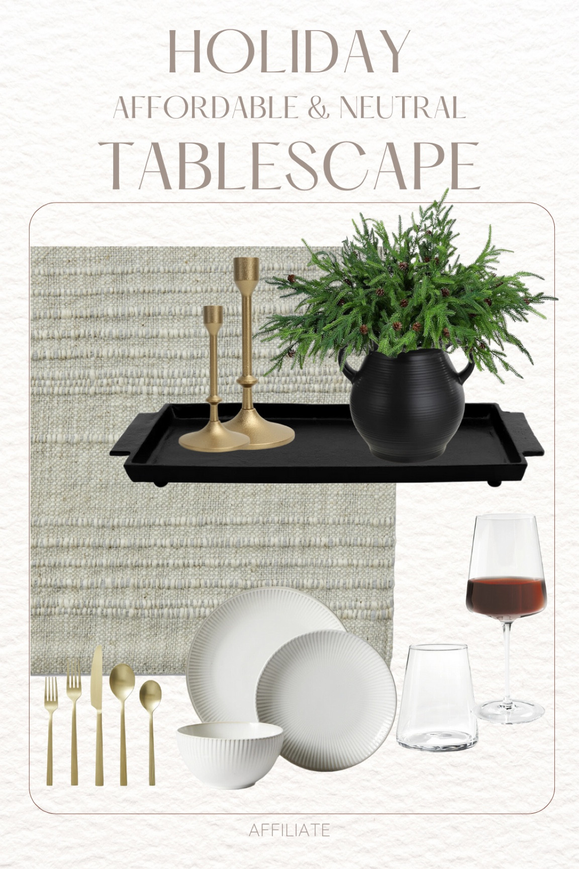 This tablescape is neutral and classic - perfect for any holiday if you simply swap out the greenery!

#LTKSeasonal #LTKHome