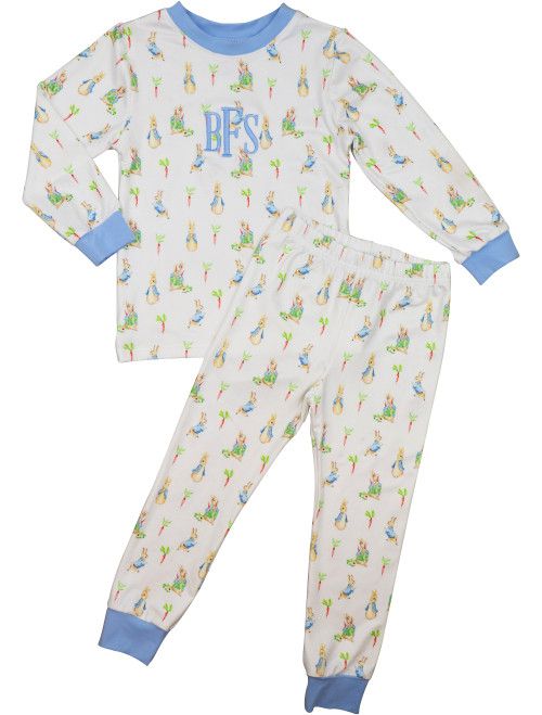 Blue Knit Easter Pajamas | Cecil and Lou