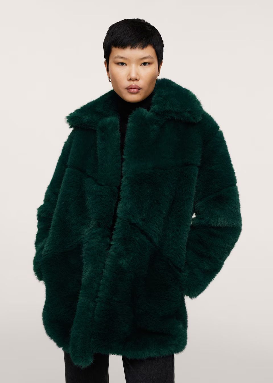 Oversize faux-fur coat | MANGO (US)