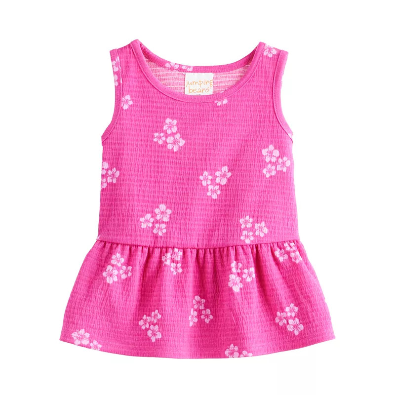 Baby & Toddler Girl Jumping Beans® Textured Peplum Tank Top | Kohl's