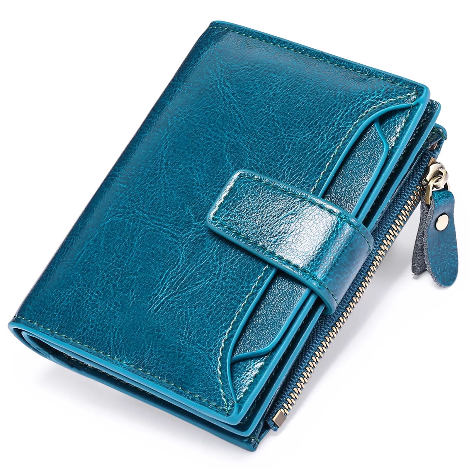 FALAN MULE Small Wallet for Women Genuine Leather Bifold Purse RFID Blocking Card Holder | Walmart (US)