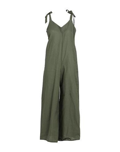 Topshop Woman Jumpsuit Military green Size 0 Cotton | YOOX (US)