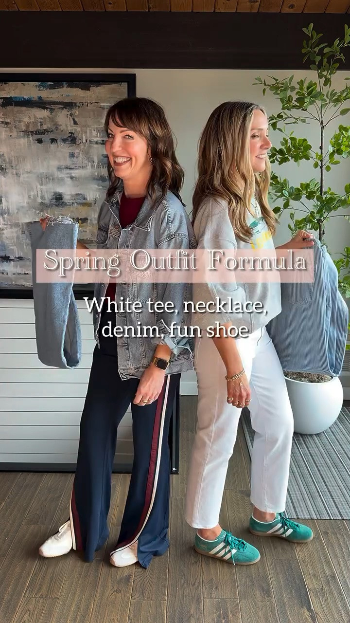 Comment SHOP for links!😎 Simple, but never boring! The easiest spring/summer outfit formula ever!👖

Adding a fun necklace and cool shoes to a basic jeans & tee outfit makes it so much more interesting! We’re also loving the modern style of our white tees. It’s little updates like that, plus trendy accessories, that keep our style fresh!

We’re both 5’6” and wear small in tops and 26/27 in jeans. My drawstring striped jeans are 40% off!
HOW TO SHOP:
1️⃣Comment SHOP and we’ll send outfit links to your DM
2️⃣Click link in bio to shop on our LTK
3️⃣Watch our stories for links
https://liketk.it/6cFlW

#casualchic  #outfitidea  #over50style #styletips  #seattleblogger 

Gap drawstring jeans, cos white tees, Aritzia tee, jelly flats, beaded necklace, summer outfit, spring outfit