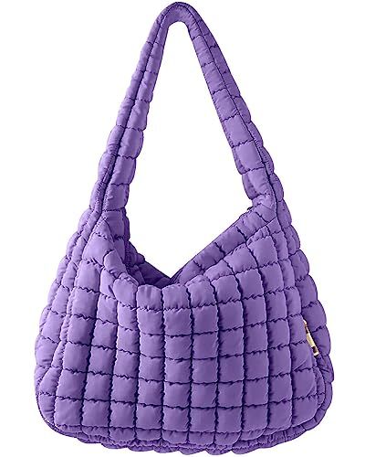 Women's Quilted Bag Large Puffer Tote Bag Padded Large Capacity Hobo Purse Lightweight Nylon Zipper  | Amazon (US)