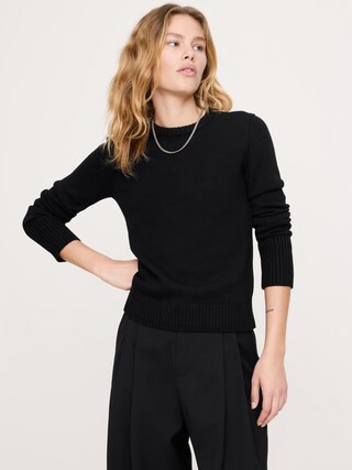 Cotton-Silk Crew-Neck Sweater | Banana Republic (CA)