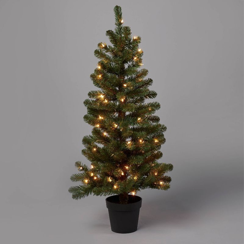 4' Pre-Lit Alberta Spruce Potted Artificial Christmas Tree Clear Lights - Wondershop™ | Target