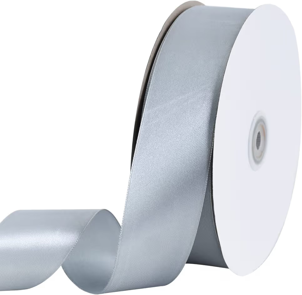 TONIFUL 1-1/2 Inch (40mm) x 100 Yards Silver Wide Satin Ribbon Solid Fabric Ribbon for Gift Wrapp... | Amazon (US)