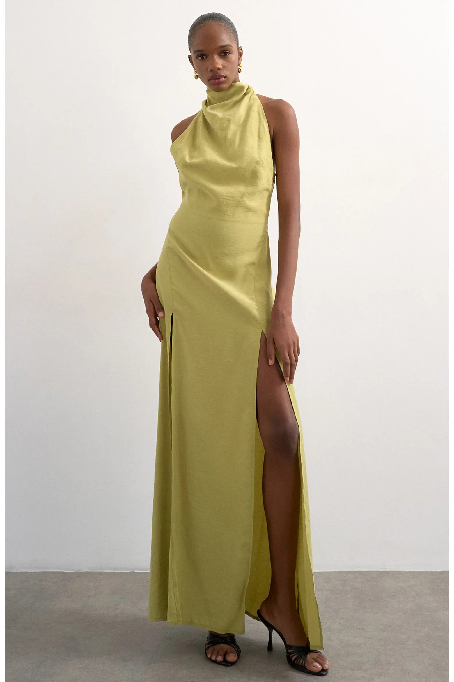 Topshop Halter Funnel Neck Open Back Maxi Dress (Women) | Nordstrom | Nordstrom