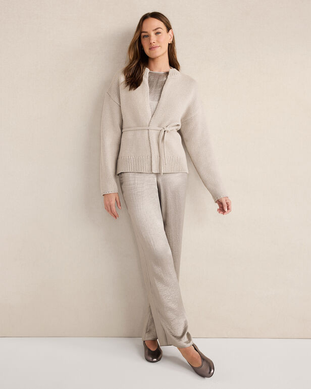 Chunky Cotton Blend Belted Cardigan | Haven Well Within