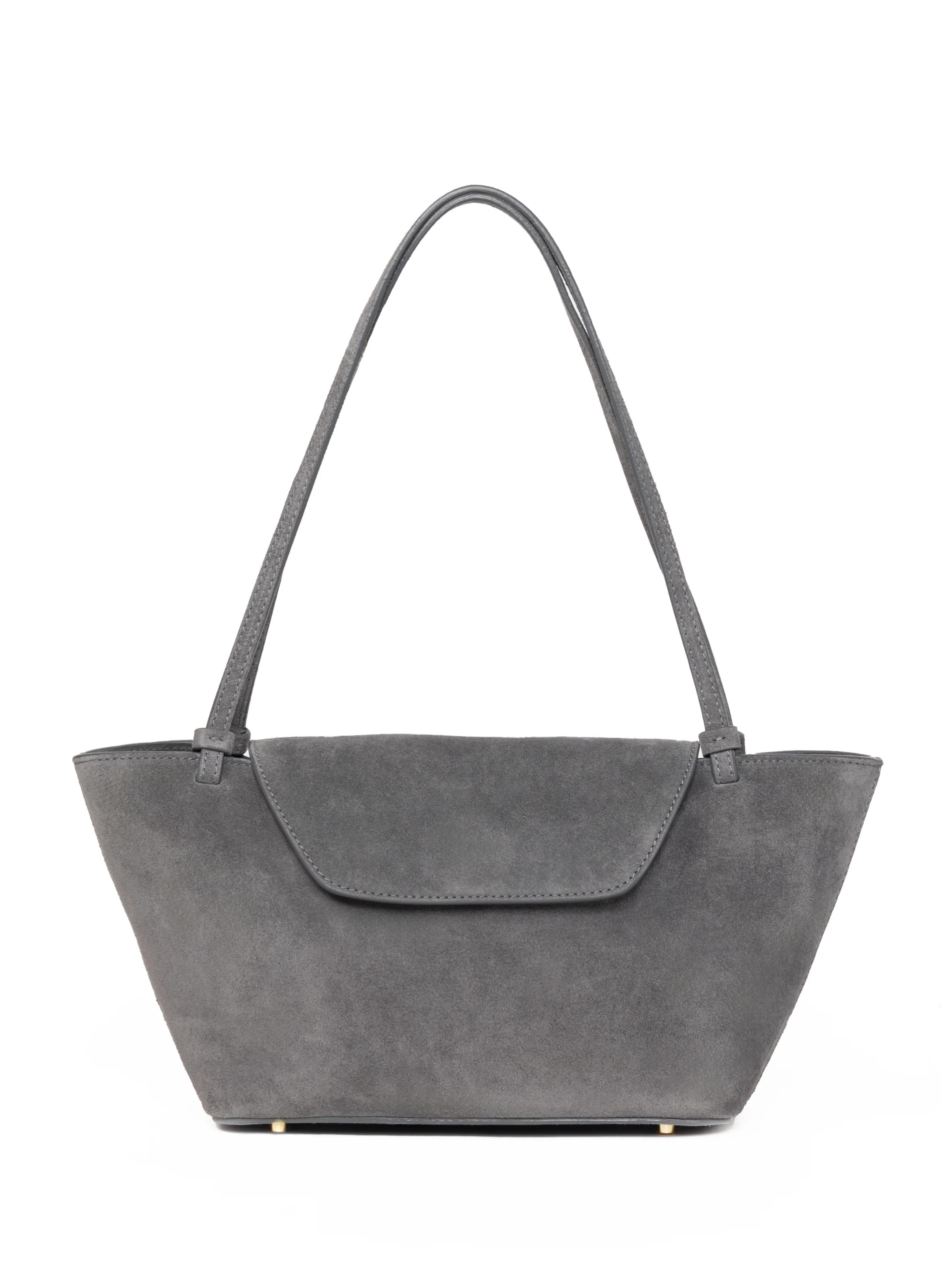 Courrier Tote Suede Grey - Shoulder Bag for Women - Elleme | Elleme
