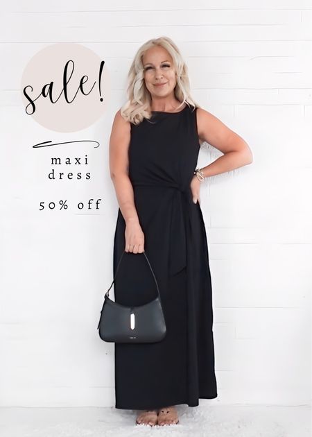 Lands End has now upped its sale to 50% off. This best selling black maxi dress is now half off and  selling fast.

#LTKWedding #LTKSaleAlert #LTKOver40