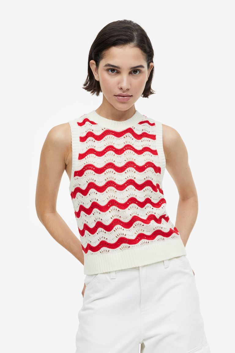 Pointelle-knit Sweater Vest | H&M (US)