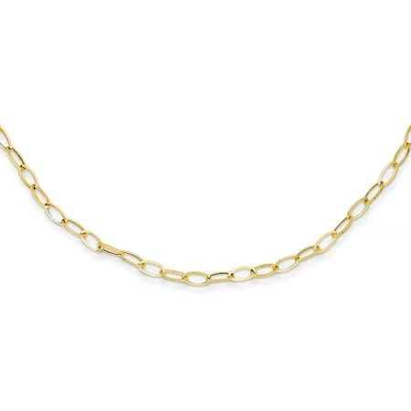 FB Jewels 14K Yellow Gold Oval Link Necklace | Walmart (US)
