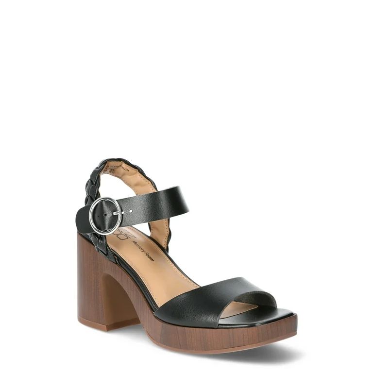 No Boundaries Women’s Block Heel Sandals - Walmart.com | Walmart (US)