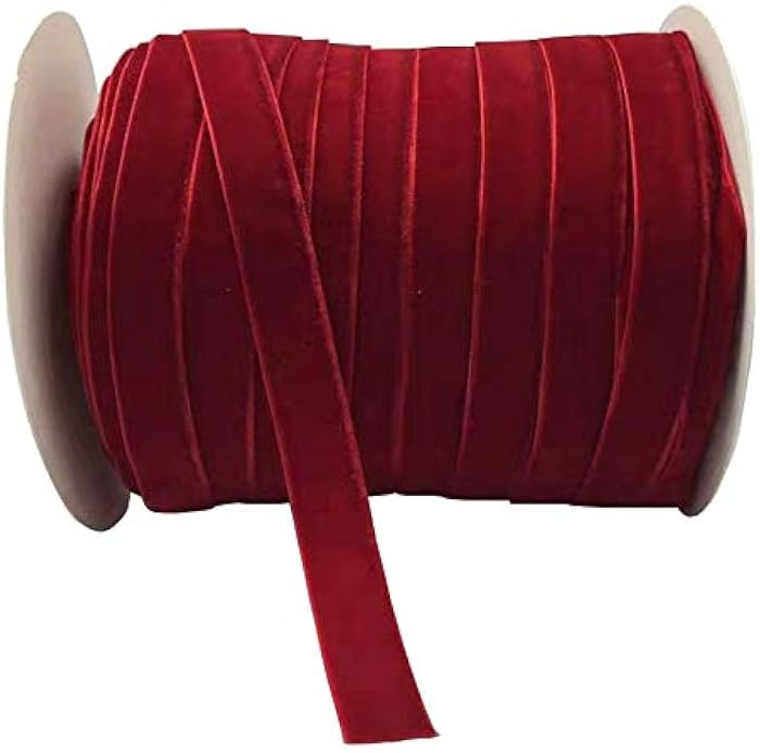 10 Yards Velvet Ribbon Spool (Red, 5/8") | Amazon (US)