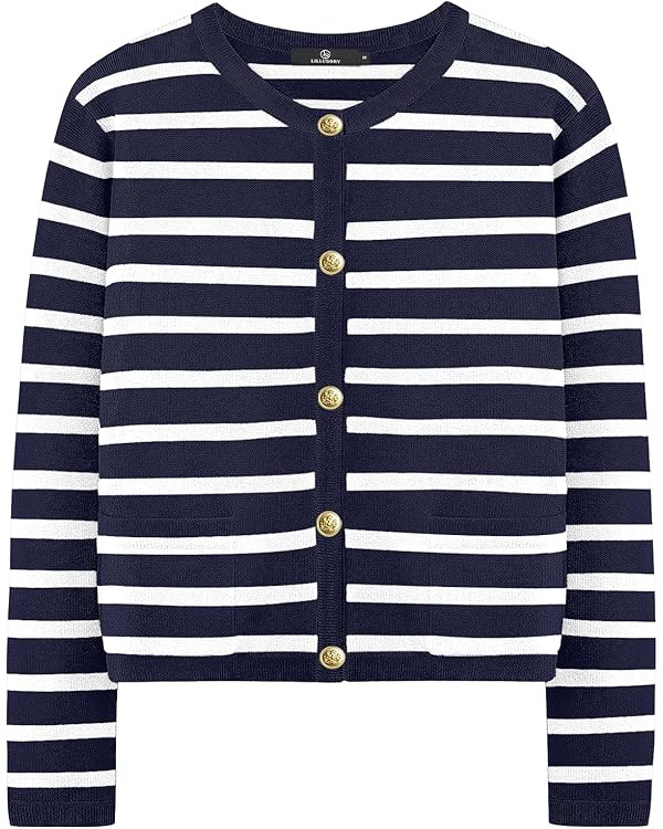 LILLUSORY Women Striped Cardigan Sweaters 2025 Fall Outfit Cloth Fashion Trendy Casual Long Sleev... | Amazon (US)