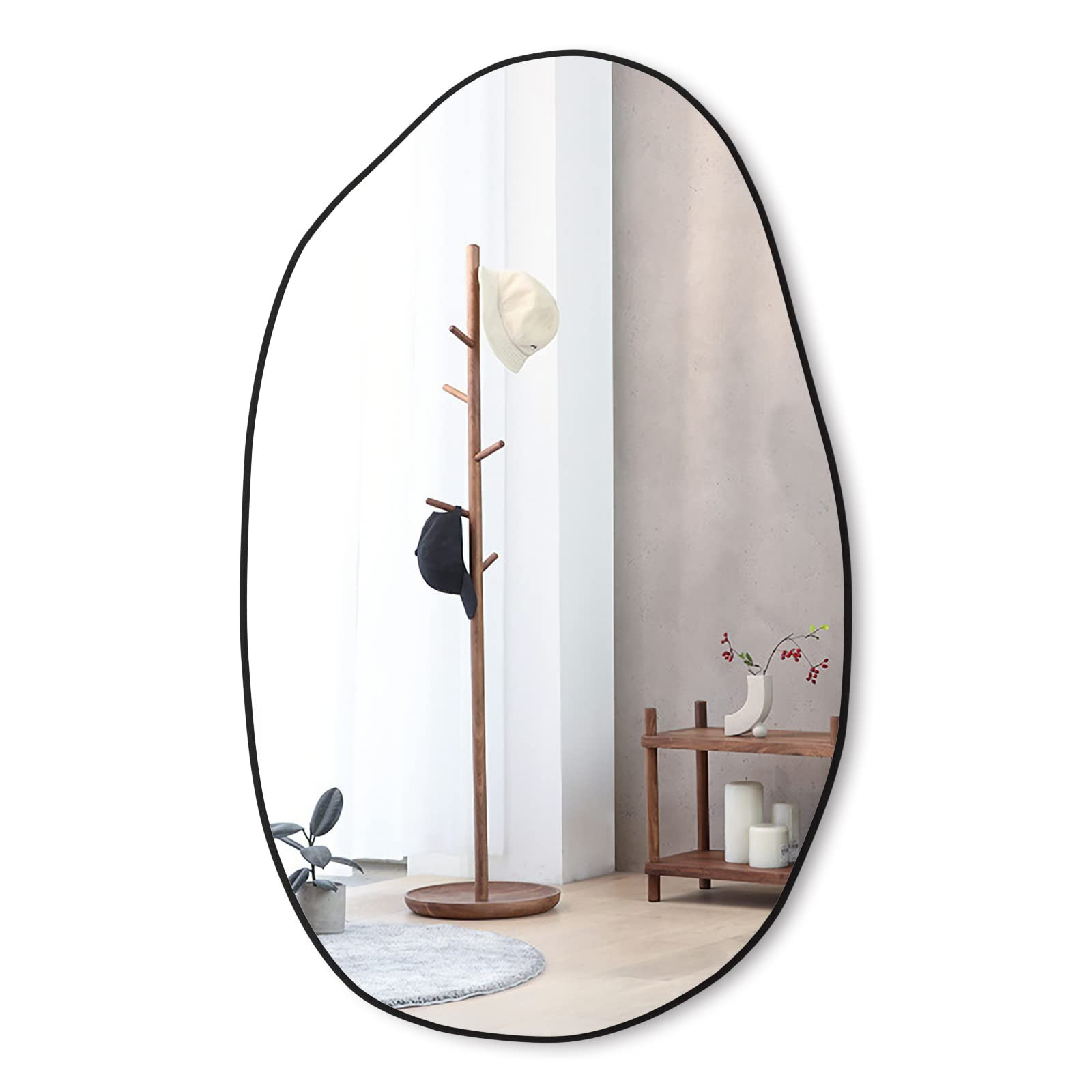 33.5×20.5 inches Irregular Wall , Asymmetrical , Large Vanity Mirror for Wall Decoration, Modern... | Amazon (US)