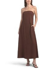 Linen Blend Strapless Maxi Dress | TJ Maxx