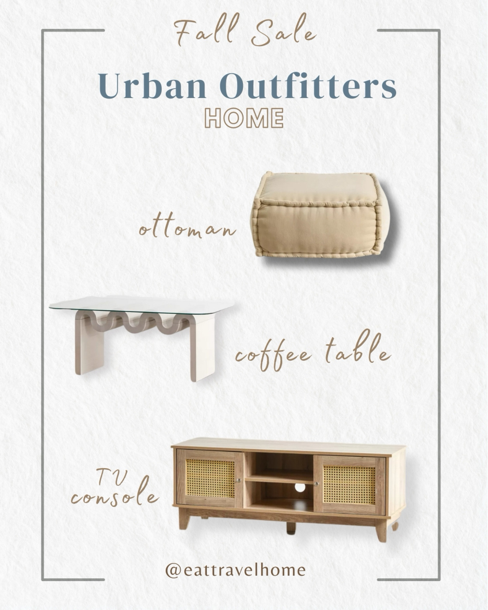URBAN OUTFITTERS🤎 Fall Sale!
ottoman, coffee table, tv console Cabinets

#LTKHome #LTKSaleAlert #LTKFallSale