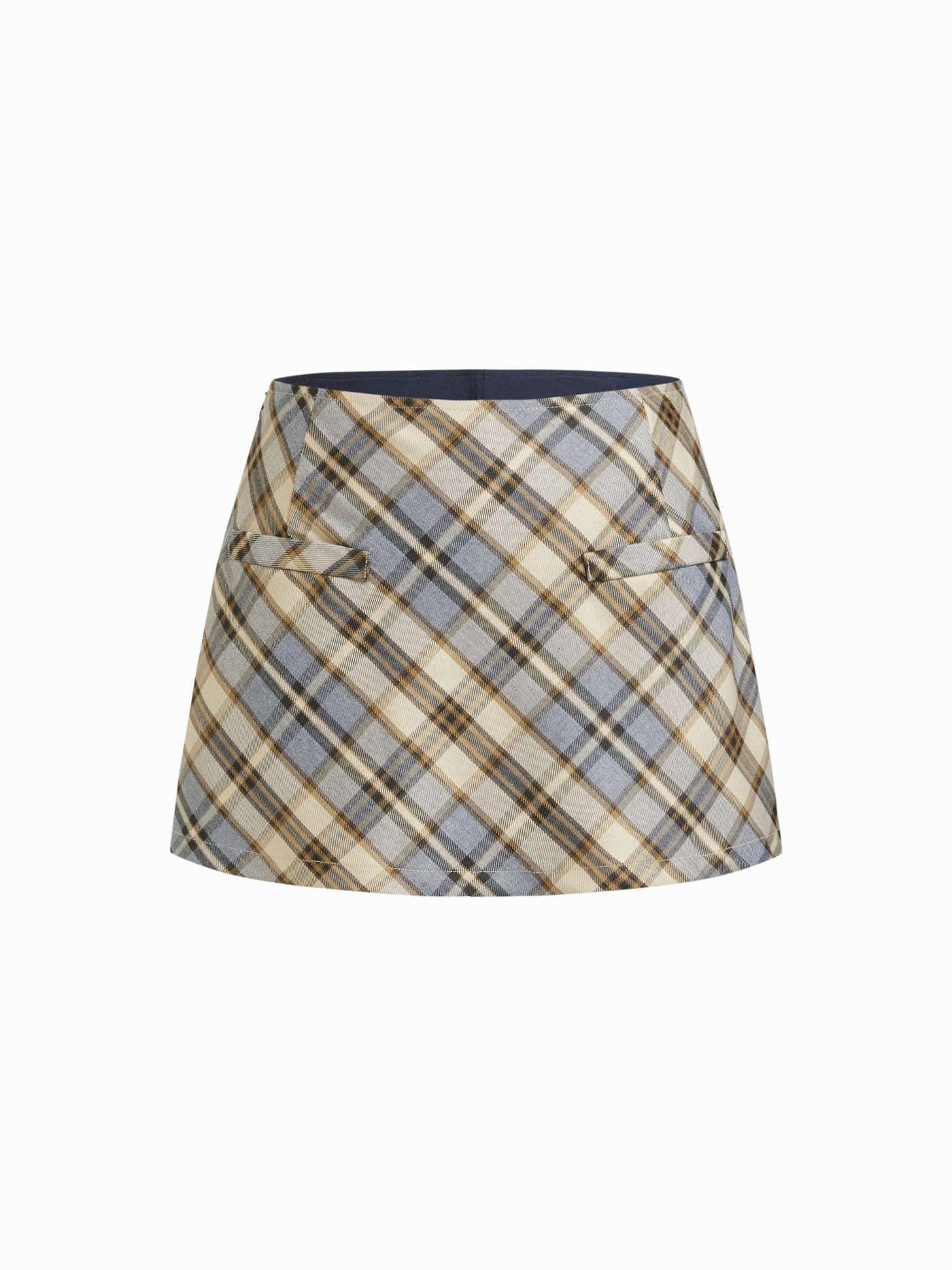 Plaid Low Rise Flared Mini Skirt | Cider