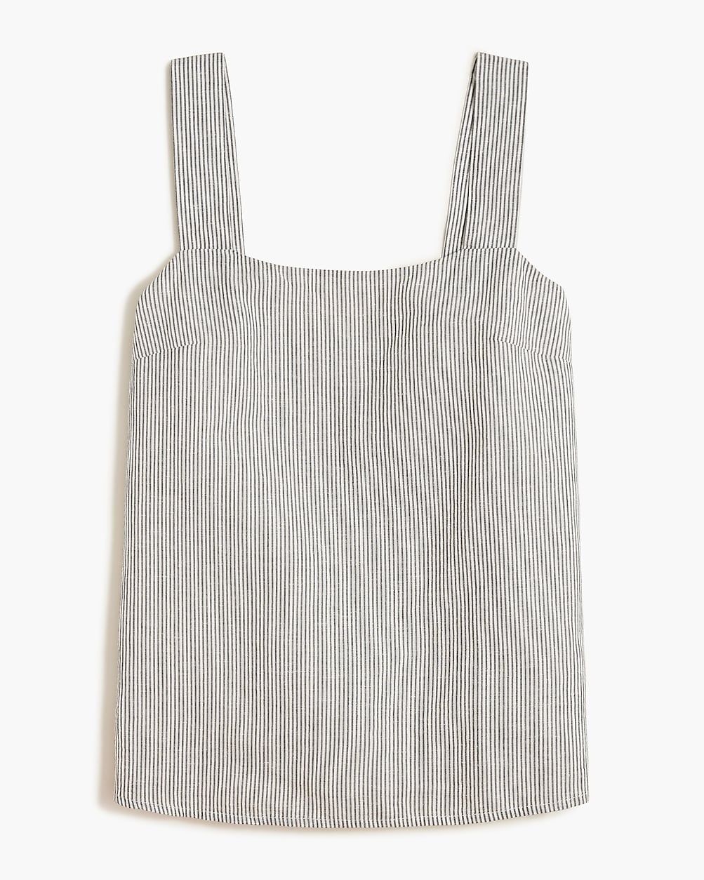 Striped linen-blend squareneck tank top | J.Crew Factory