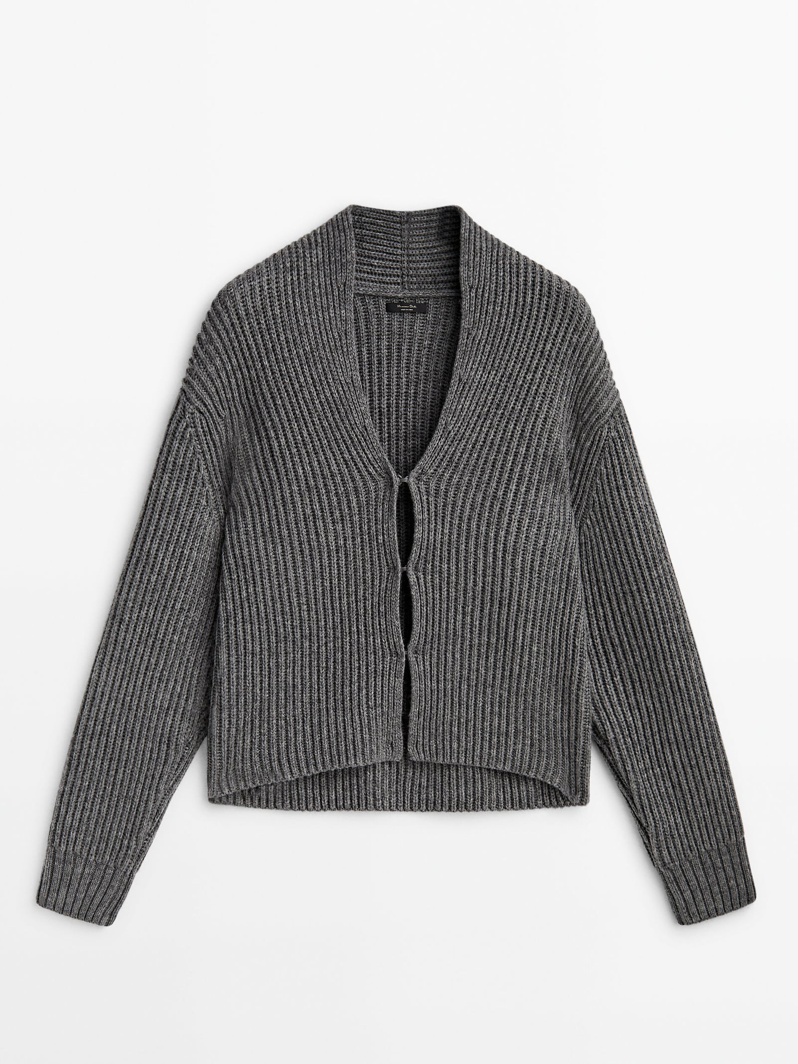 Purl-knit cardigan | Massimo Dutti UK