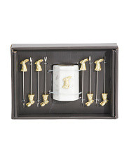 Set Of 8 Rabbit Picks With Marble Holder | Marshalls