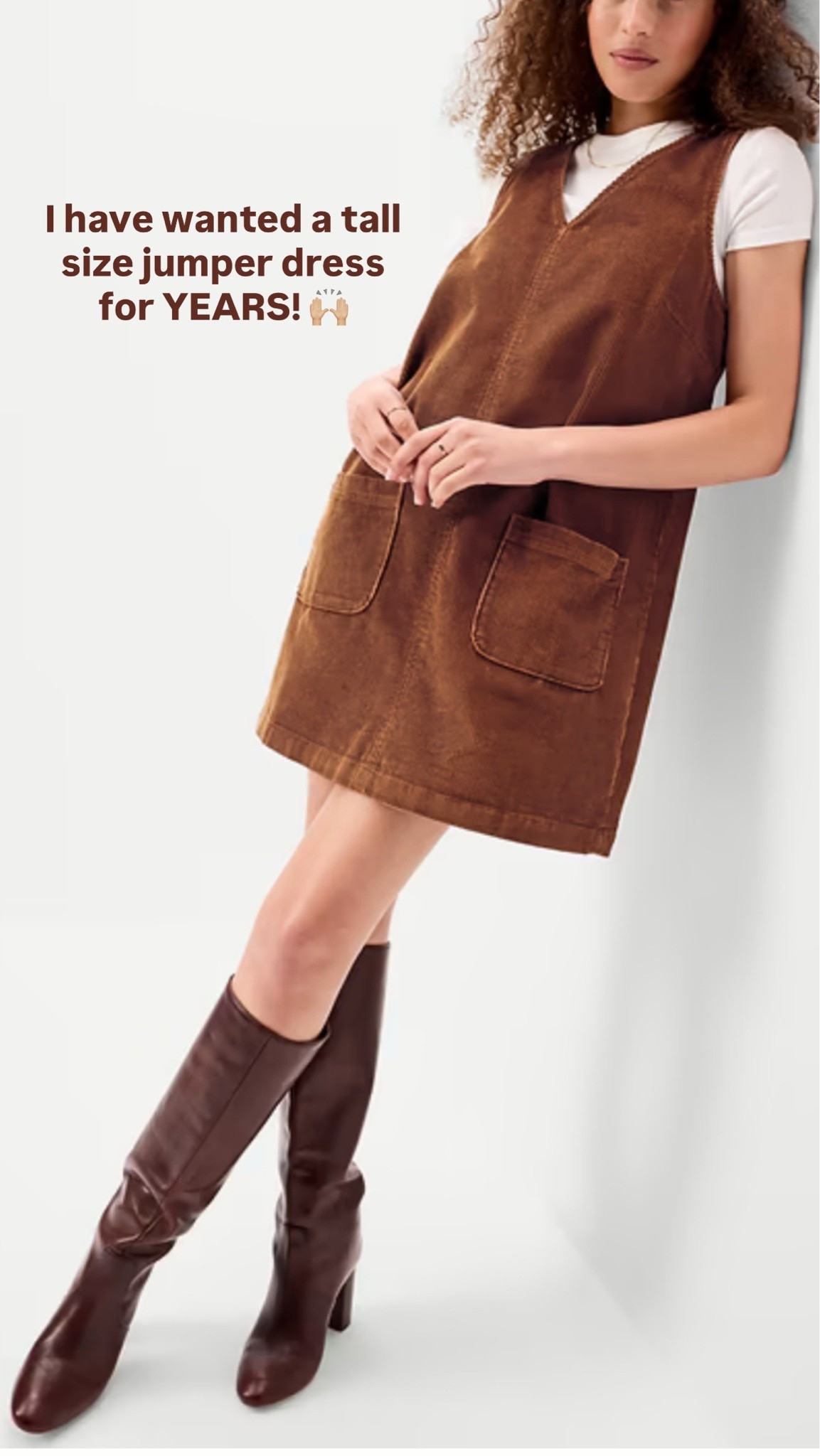 Ordered a size down- small tall as it appears it runs big 

Fall corduroy jumper dress

#LTKTall #LTKSaleAlert #LTKSeasonal