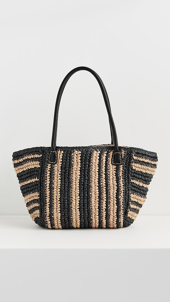 Mini Black And White Straw Tote | Shopbop